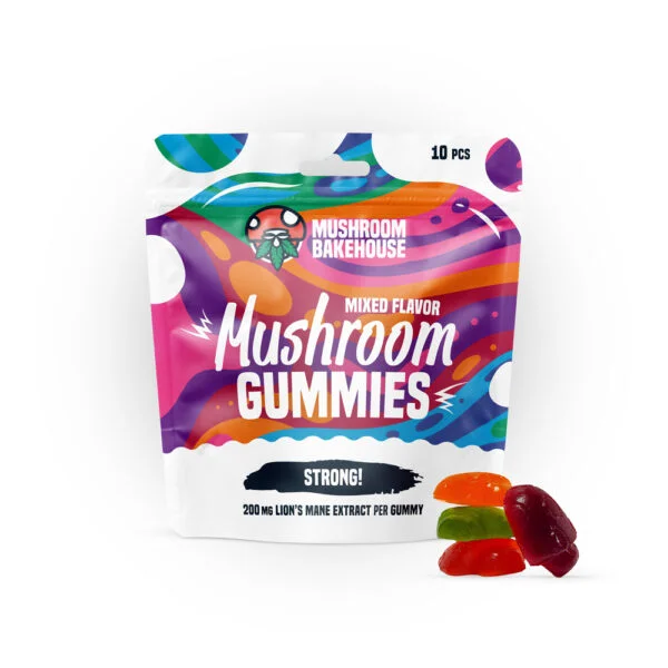 Mushroom Gummies Mixed Flavors with 200mg Lions Mane extract